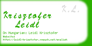 krisztofer leidl business card